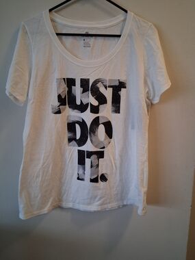 Nike White Tee with Black Graphic